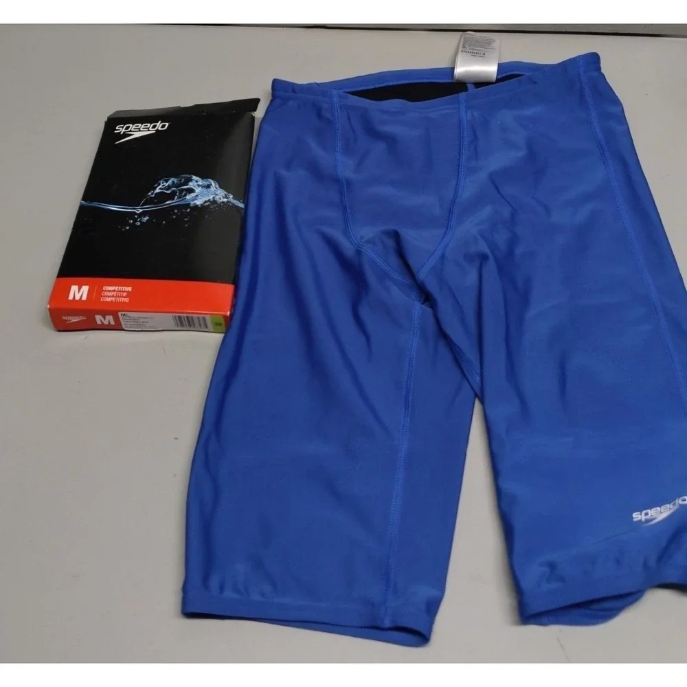 Speedo Men's Peacoat Blue Solid Jammer Swimsuit Size 30